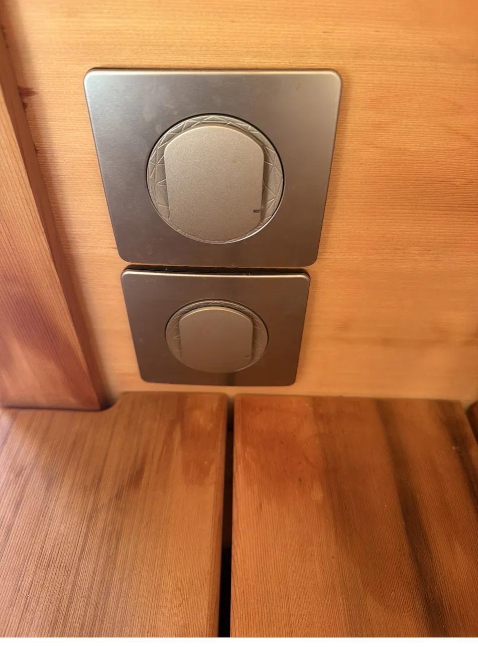 Sauna fan and light switches