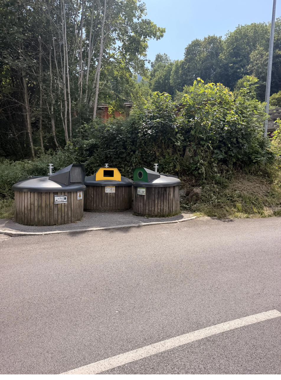 Recycling drop-off point (moloks) on Rue des Chavants