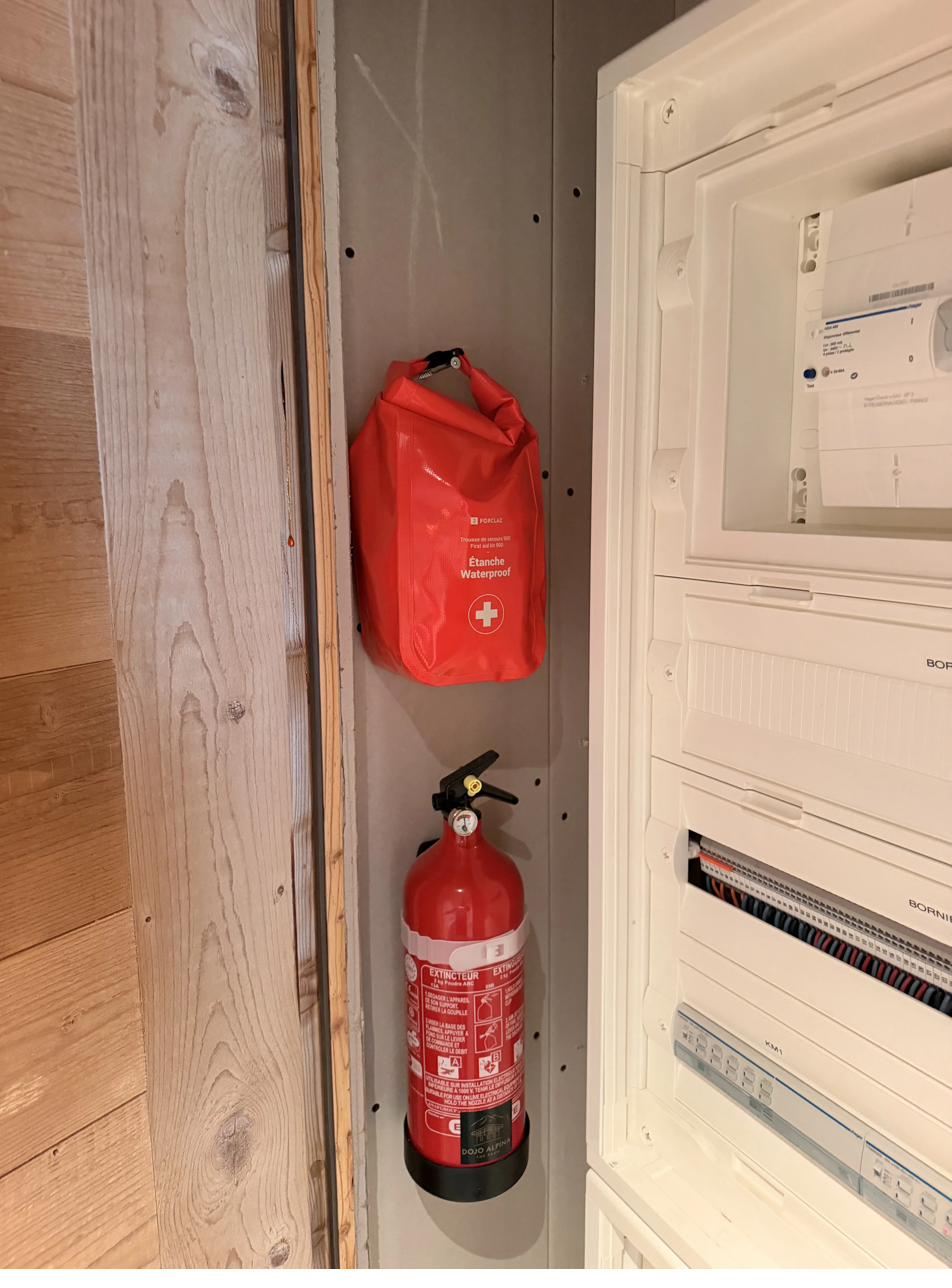 The Barn first aid kit in the electrical cupboard